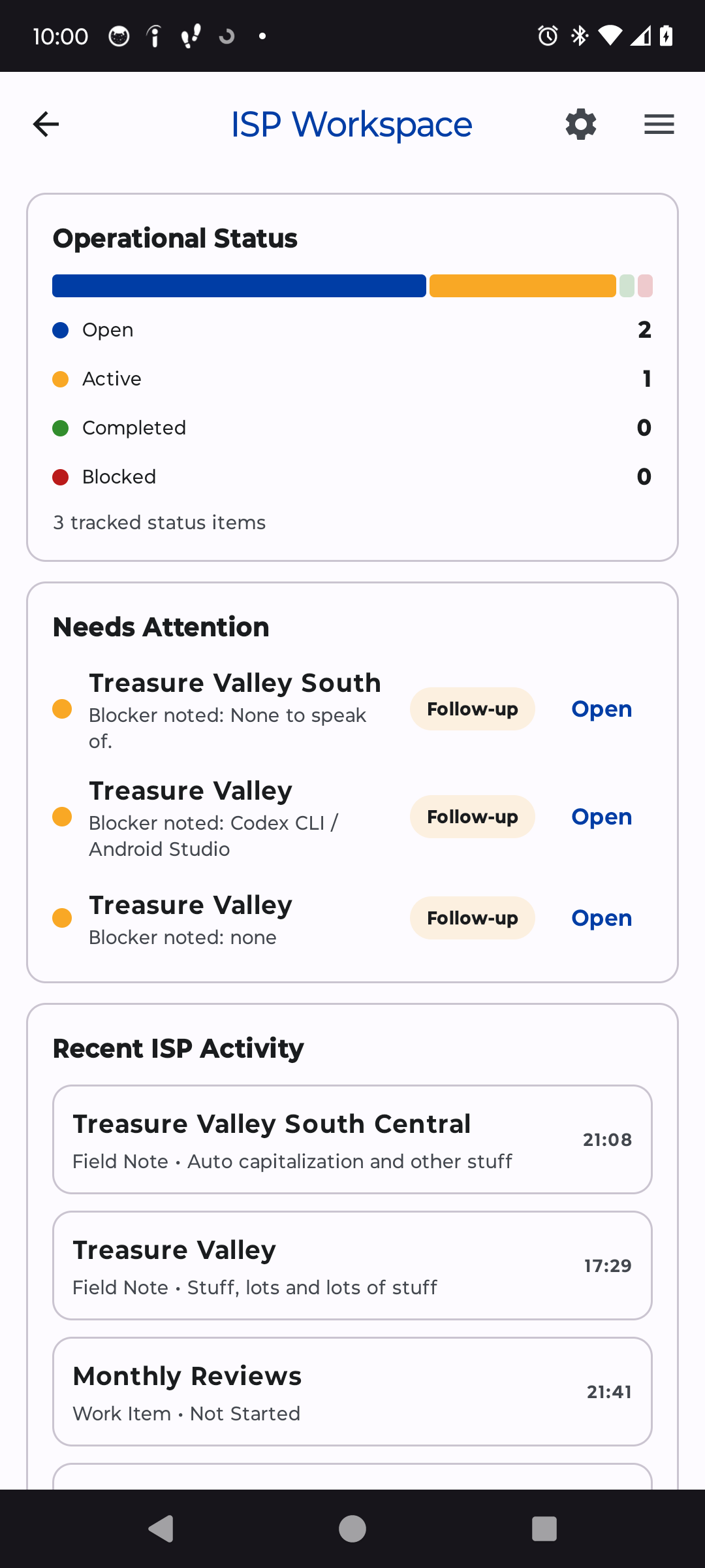 BroadbandOps application screenshot