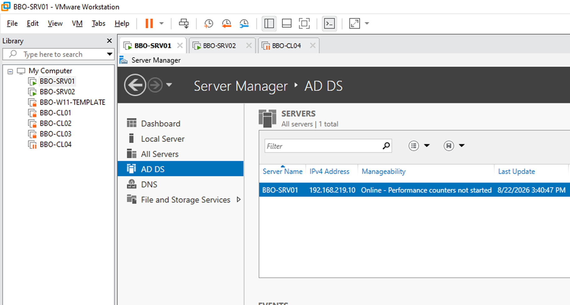 VMware virtualized Windows lab fleet